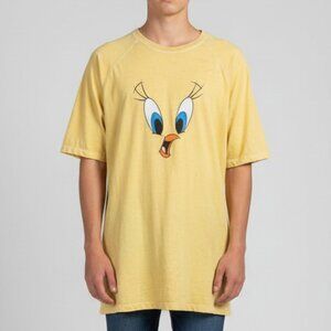 Vintage‎ Looney Tunes Tweety Bird Graphic T-Shirt Yellow Unisex Adults One Size